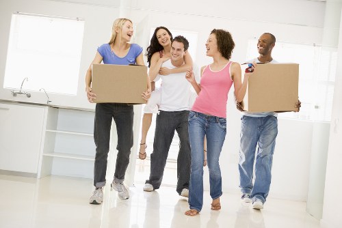 Selection of packing boxes and materials prepared for a Chiswick home move