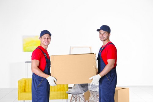 Packed household furniture ready for a move