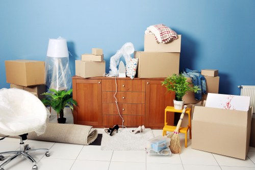 Moving boxes and professional relocation service in Chiswick